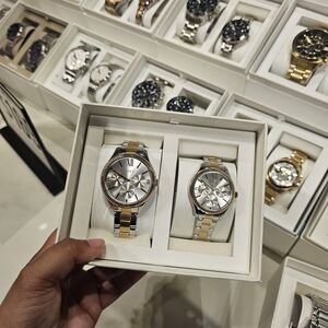 Gold and Silver Women & Men's Watch Set